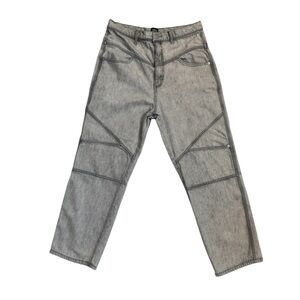 BDG Henri High Rise Straight Leg Jeans Gray Paneled Moto Size 30